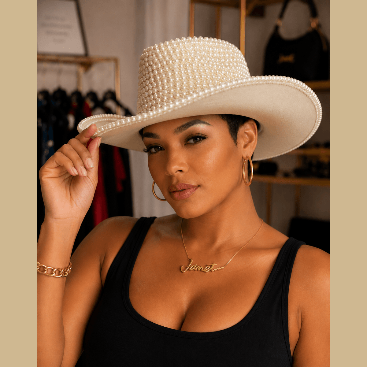 Pearl Standard Cowboy Hat shop-statement-pieces